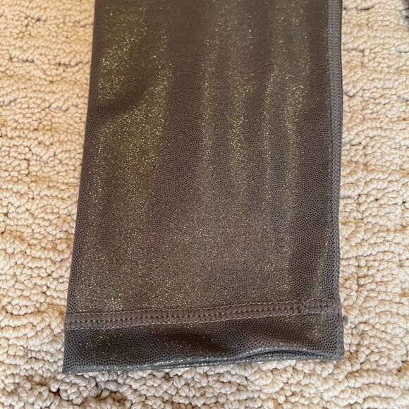 NWT Allfenix Womens Liquid Olive Green Shimmery Pull On 7/8 Leggings Size Small - Picture 4 of 8